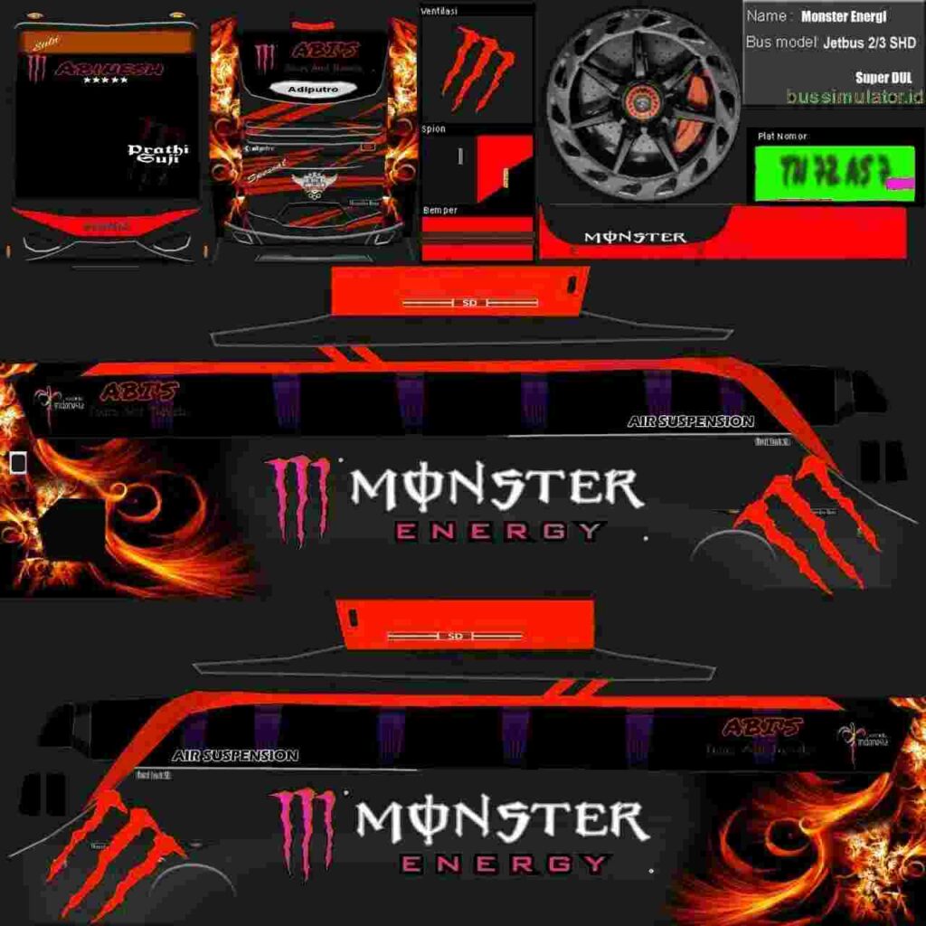 monster energy black and red