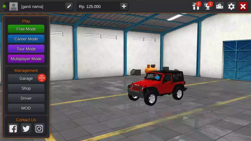 thar mod in bussid game